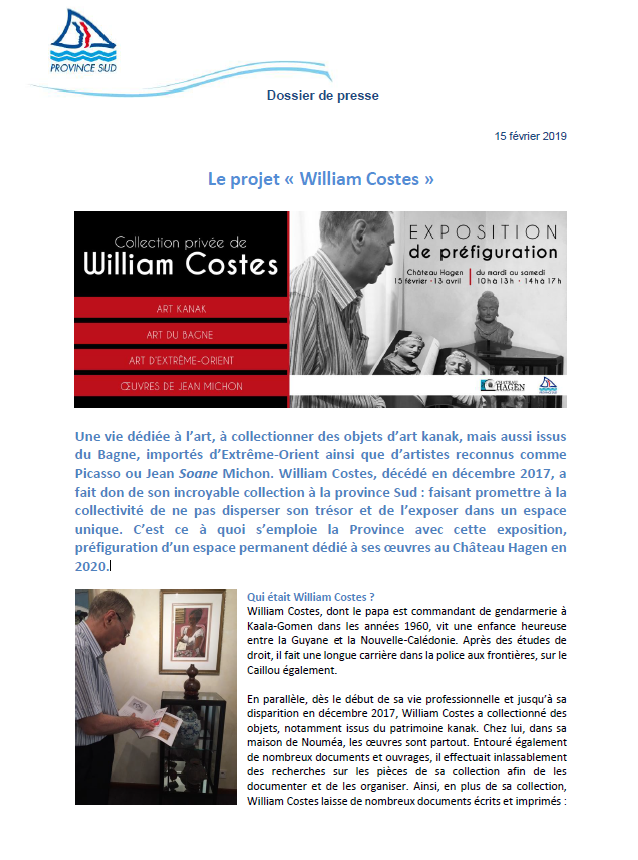  Le projet « William Costes »