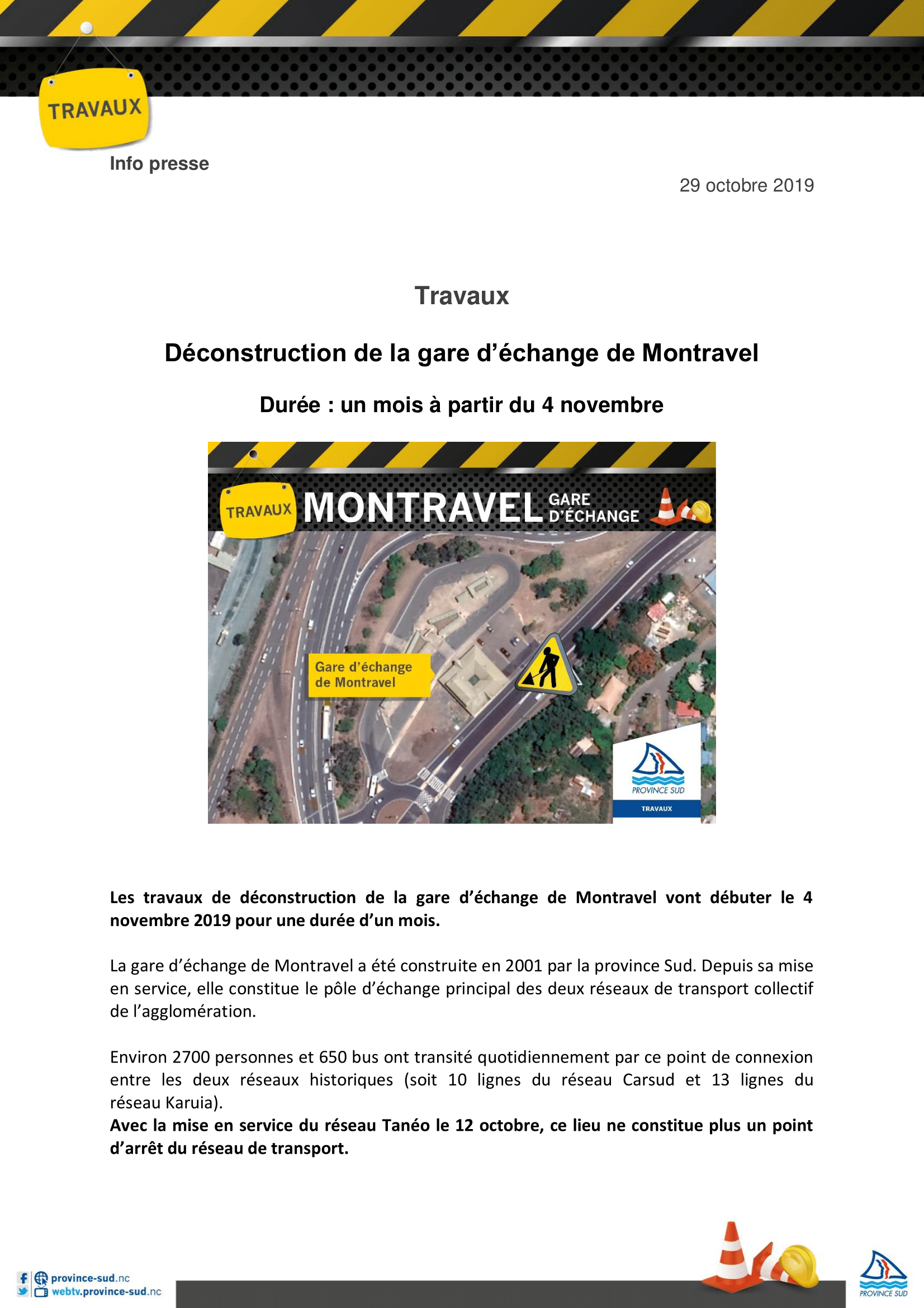 Travaux   Déconstruction de la gare d’échange de Montravel  Durée : un mois à partir du 4 novembre