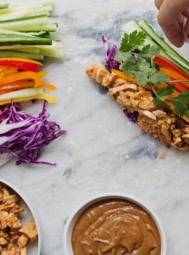 photo de rouleaux de printemps au poulet