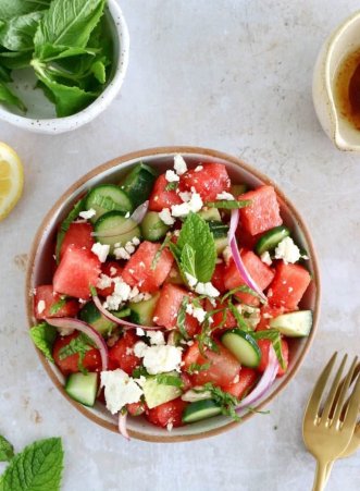 photo d'une salade de pastèque