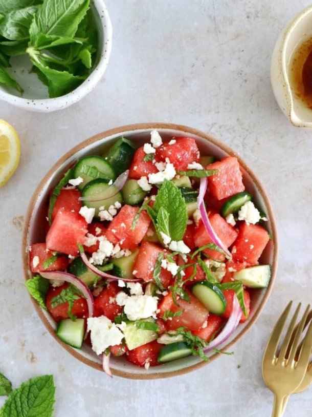 photo d'une salade de pastèque
