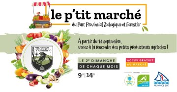 Le p'tit marché du Parc Provincial Zoologique et forestion, venez à la rencontre des petits producteurs agricoles ! Le deuxième dimanche de chaque mois !