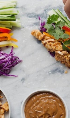 photo de rouleaux de printemps au poulet