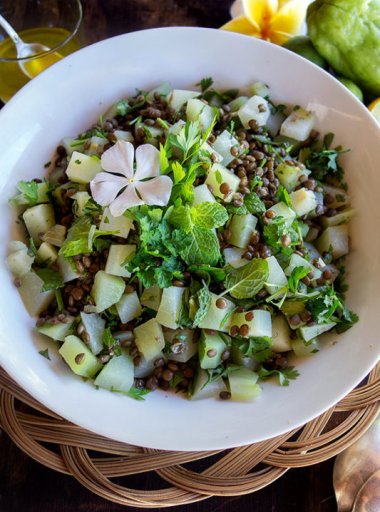 Salade de lentilles aux chouchoutes