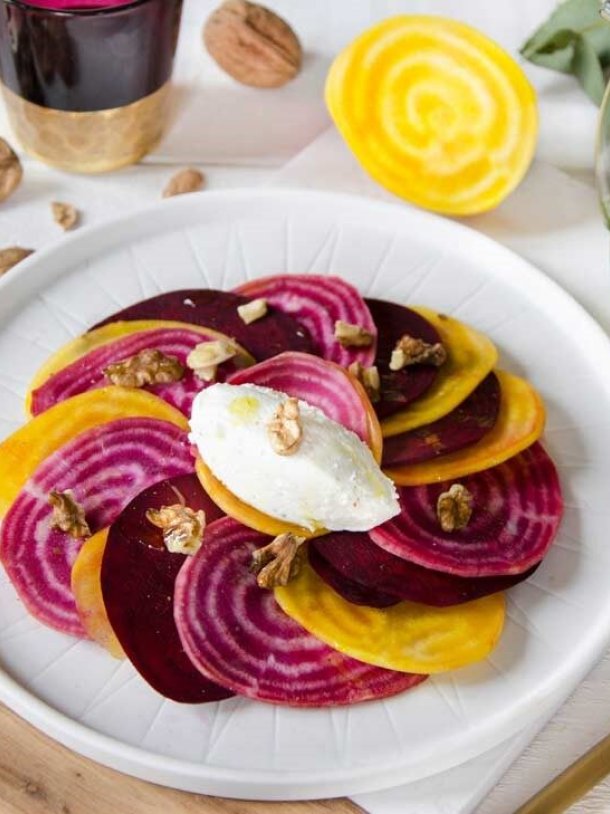 entrée carpaccio de betteraves