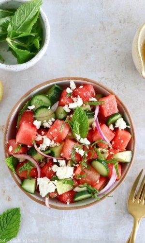 photo d'une salade de pastèque