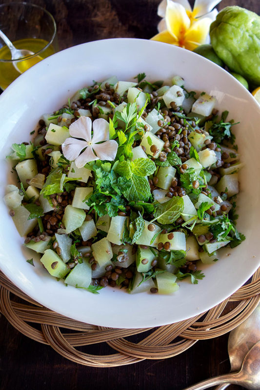 Salade de lentilles aux chouchoutes