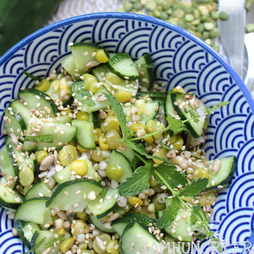 Salade de pois cassés et concombres