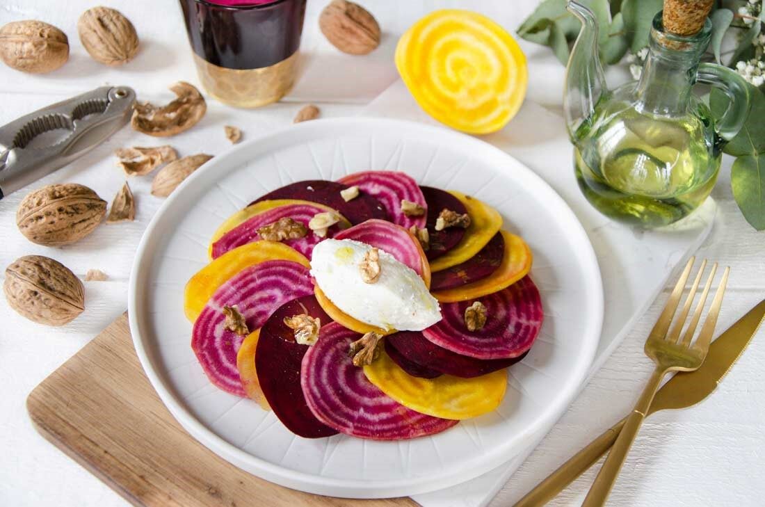 entrée carpaccio de betteraves