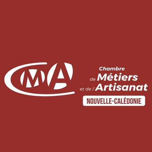 Logo of CMA Nouvelle-Calédonie (Chambre de Métiers et de l'Artisanat) on a red background