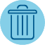 Delete trash can button used to remove an item from the list or page