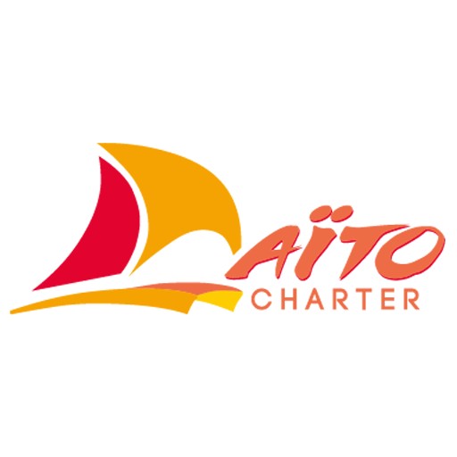 Logo for AITO Charter with a stylized red and orange sailboat and the text 'AITO CHARTER' in orange.