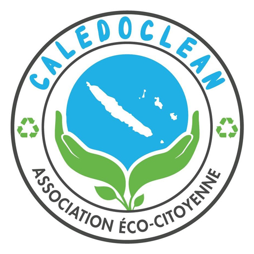 Circular logo showing a blue globe cradled by green hands, with 'Caledoclean' at the top and 'Asociación Eco-Citoyenne' around the edge.