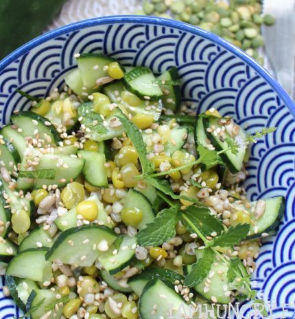 Salade de pois cassés et concombres
