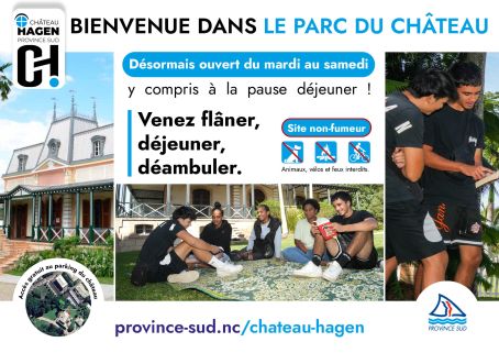 Les gens prennent le temps seul ou entre amis au chateau Hagen à Nouméa en Nouvelle-Calédonie