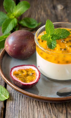 Panna cotta au lait de coco et pomme liane