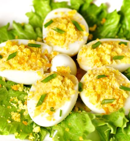 Œufs mimosa sans mayonnaise