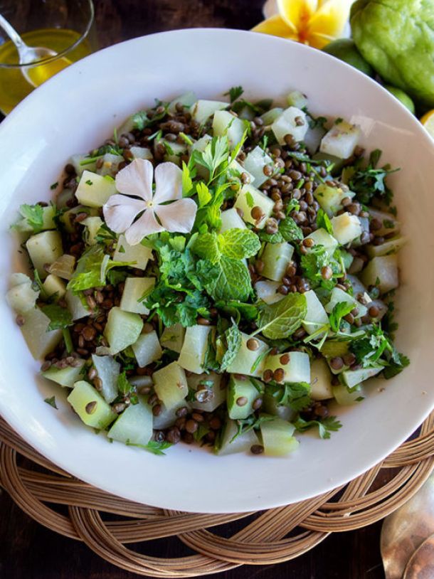 Salade de lentilles aux chouchoutes