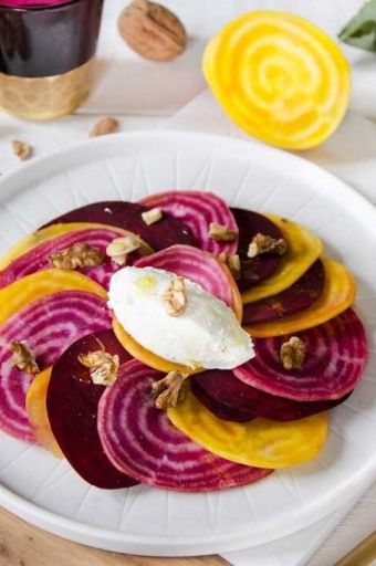 entrée carpaccio de betteraves