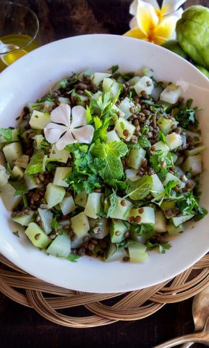 Salade de lentilles aux chouchoutes