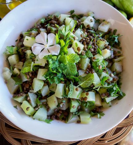 Salade de lentilles aux chouchoutes