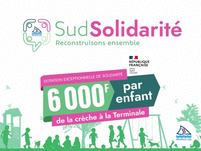 SudSolidarité Reconstruisons ensemble RÉPUBLIQUE FRANÇAISE Égalité DOTATION EXCEPTIONNELLE DE SOLIDARITÉ 6000f 1 enfant de la crèche à la Terminale