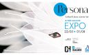 Promotional banner for Persona Expo with white feathers, blue circle logo, and event dates (22/05–01/08) on the right side.