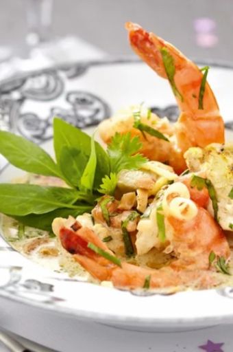 Blanquette exotique de poulet et crevette