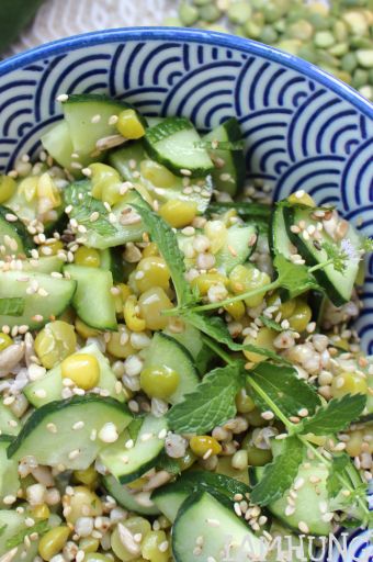Salade de pois cassés et concombres