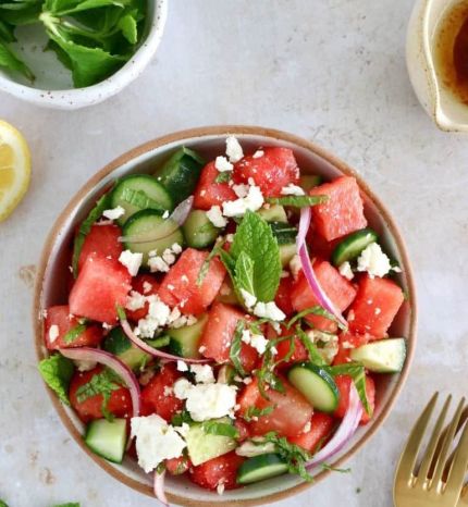 photo d'une salade de pastèque