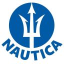 Nautica brand logo: blue circle with a white trident, 'NAUTICA' curved beneath.